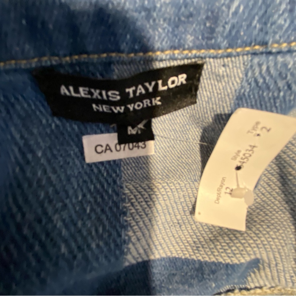 ALEXIS TAYLOR New Patchwork Denim Jean Jacket Pockets Cotton Streetwear Medium - Picture 14 of 15